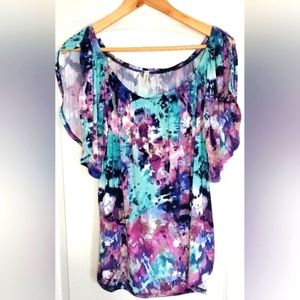 Womens Emerald Multi Color Top size Large